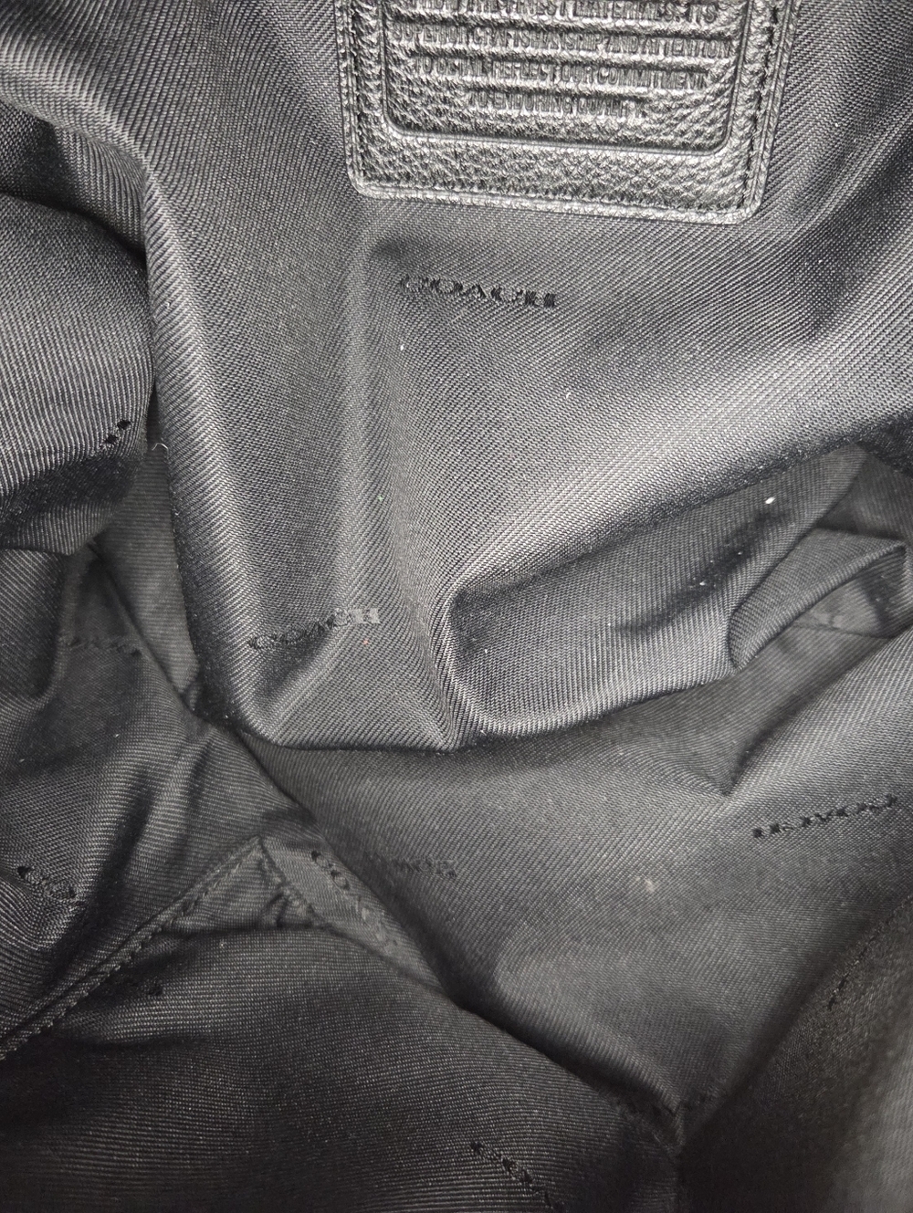 Coach Dufflette Black Pebbled Leather Shoulder Bag - Picture 9 of 16